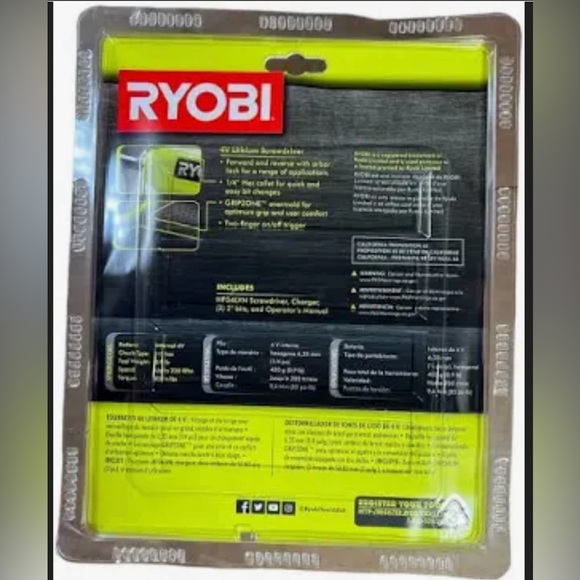 Great condition 4V Lithium Ryobi screwdriver w/charger - Picture 5 of 8